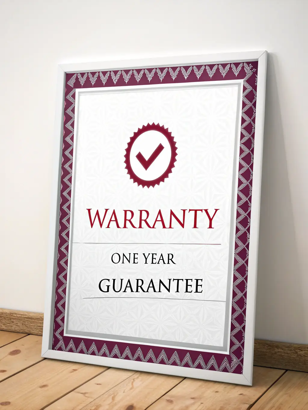 A graphic illustrating a warranty certificate with the Viking Repair San Francisco logo, symbolizing repair guarantees.